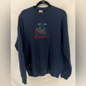Vintage Broadway New York City Embroidered  Sweatshirt Size XL Theater